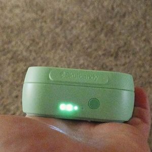 Mint green skull candy airpods